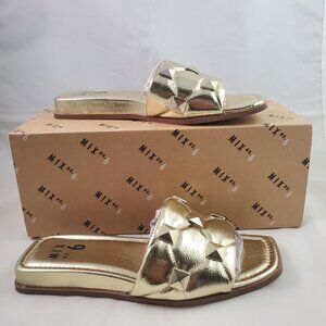 Mix No 6 Slip On Sandals Gold 7 Studded Slides